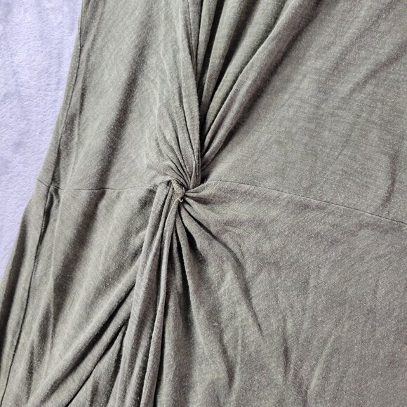 By Anthropologie Womens Green Knot Front Top XS Asymmetrical‎ Draped Casual - Picture 3 of 9